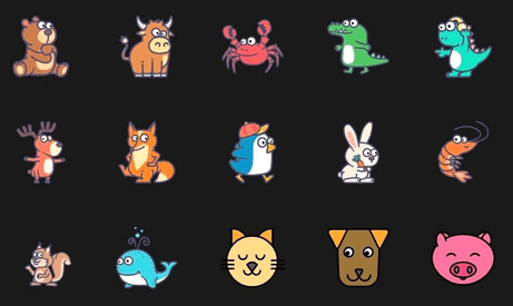 Floatify animal creature-shaped button icons