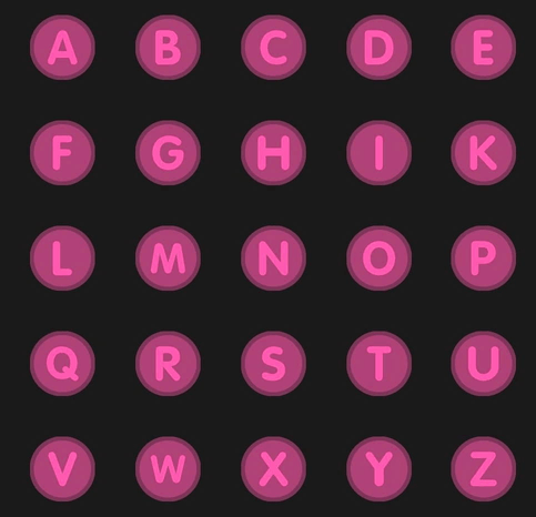 Floatify alphabet letter-shaped floating buttons A to Z