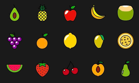 Floatify fruit-shaped floating button icons